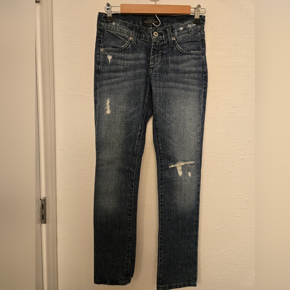 James Jeans Dark Wash Distressed Women's Straight Leg Jeans - Size 24 (00)